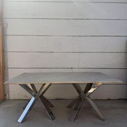 Contemporary Coffee Table with Modern Chrome Steel Legs - 49” long x 27” wide and 20” high