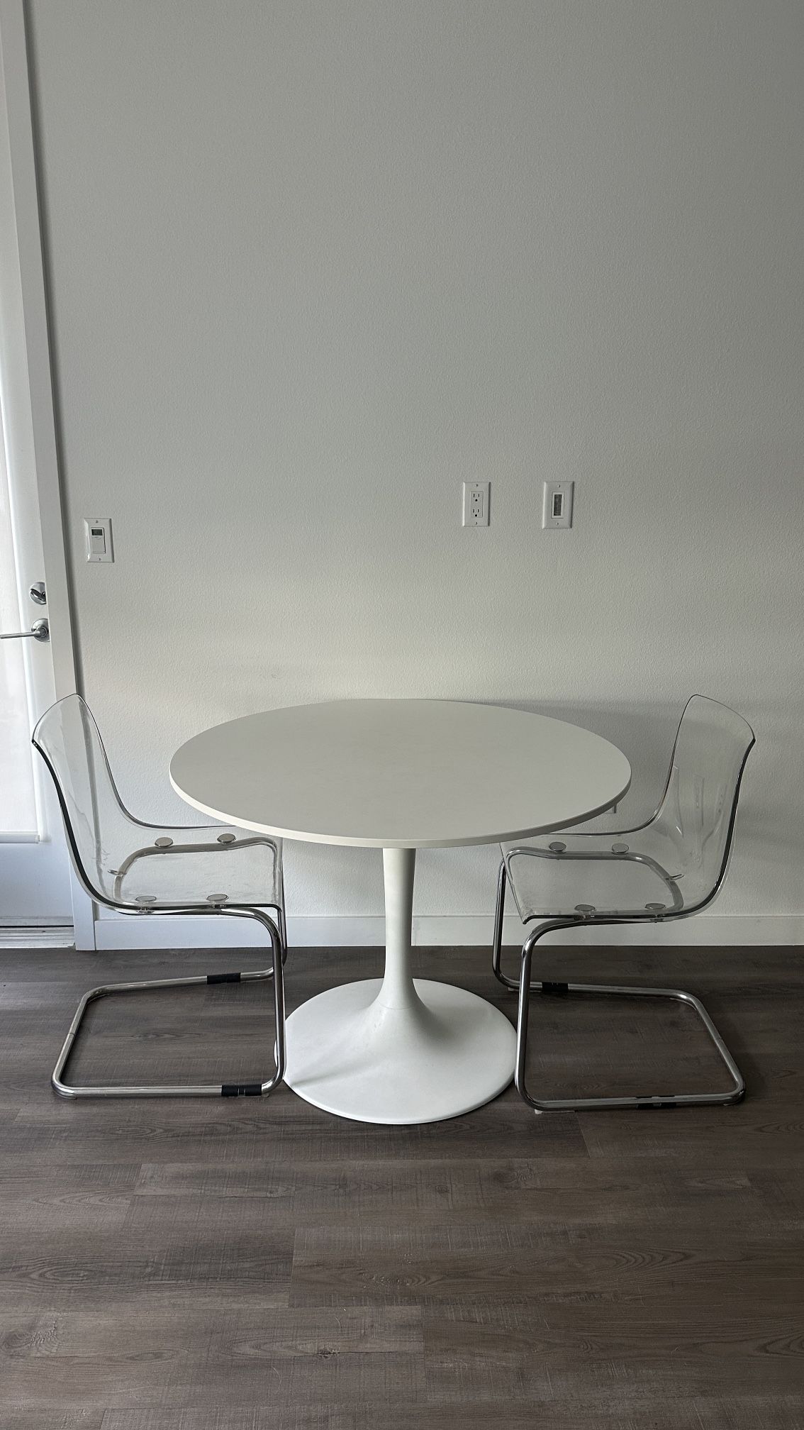 Ikea Round Dining Table & 2 Chairs Moving Sale