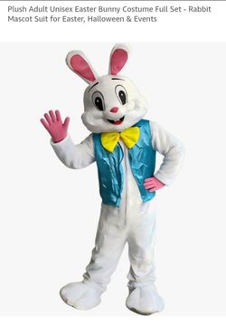 NEW PLUSH ADULT UNISEX EASTER BUNNY COSTUME LARGE