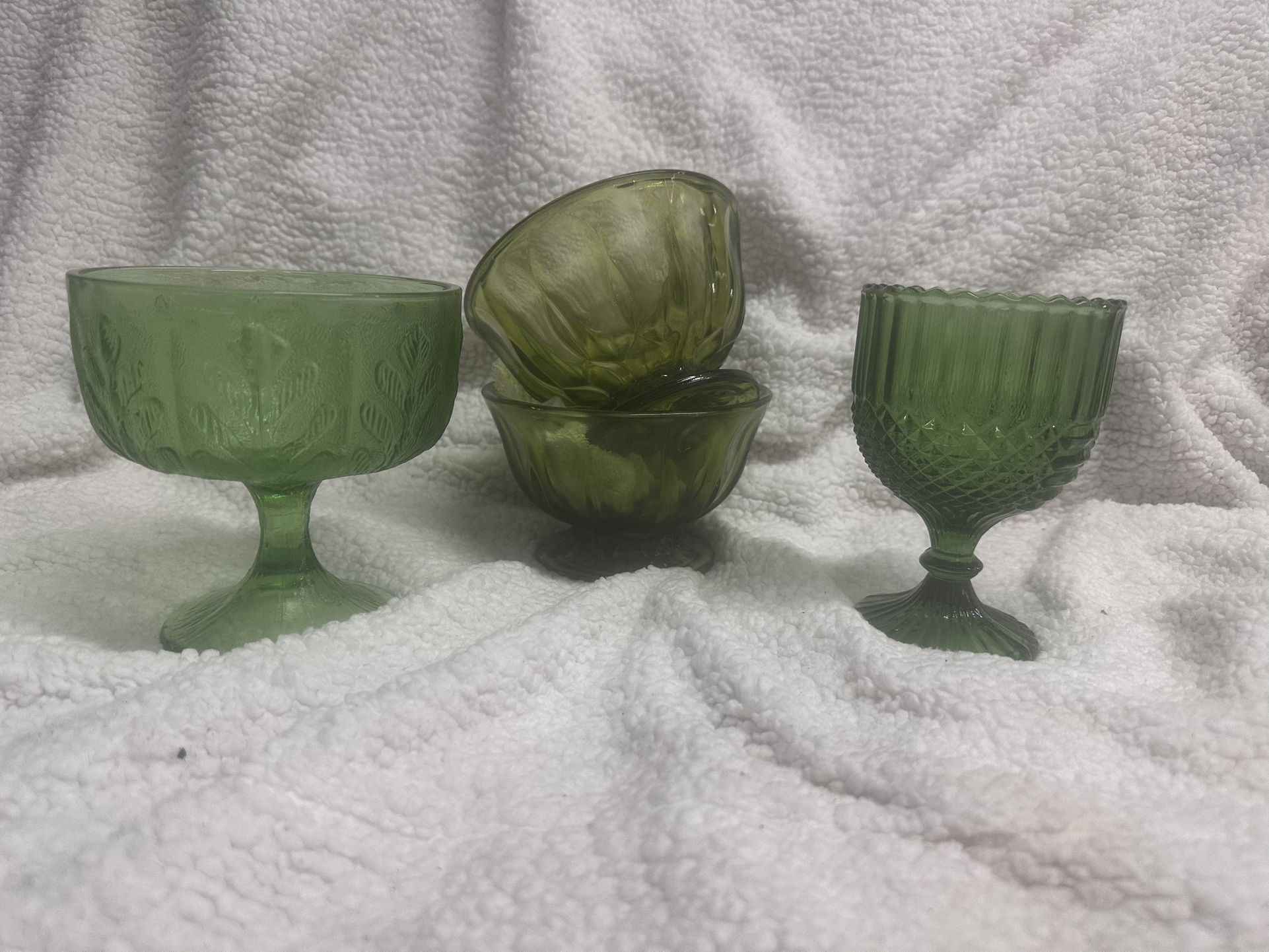 Vintage Glass Bowls And Goblet
