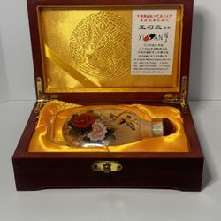 5.2" China Ancient Dynasty Glass Inside Bird With Flowers Double Sided Snuff Box