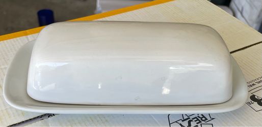 White Ceramic Butter Plate