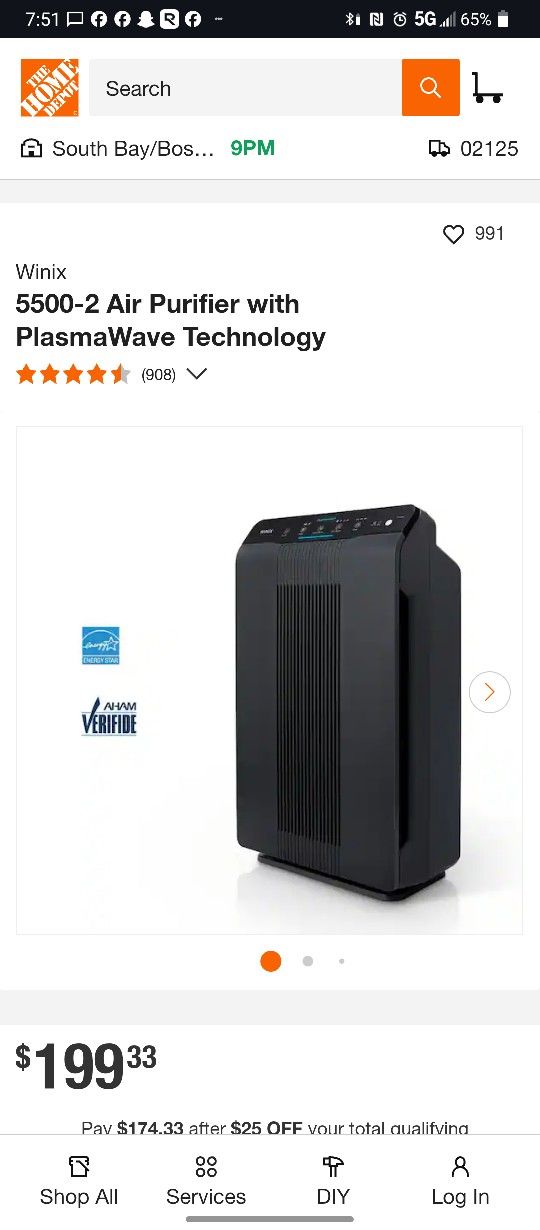 Winix 5500-2 Air Purifier with True HEPA, PlasmaWave and Odor Reducing Washable AOC Carbon Filter Medium (Filters Not Included)