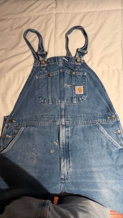 Carhartt Dungarees Adult 40x32 Blue Overalls Bib Carpenter Denim Work Wear MensCarhartt Made USA