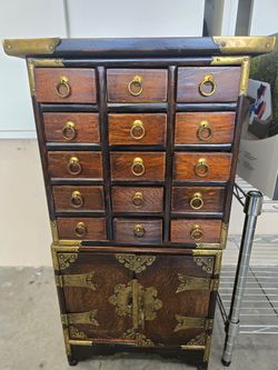 Coffee table, side tables, stacking cabinet with internal storage and lock and key