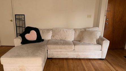 Light Gray Fabric Sectional Sofa with Queen Size Mattress