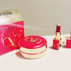 Valentino Cushion Foundation in LN3 &  Minirosso Lipstick in Ethereal Red
