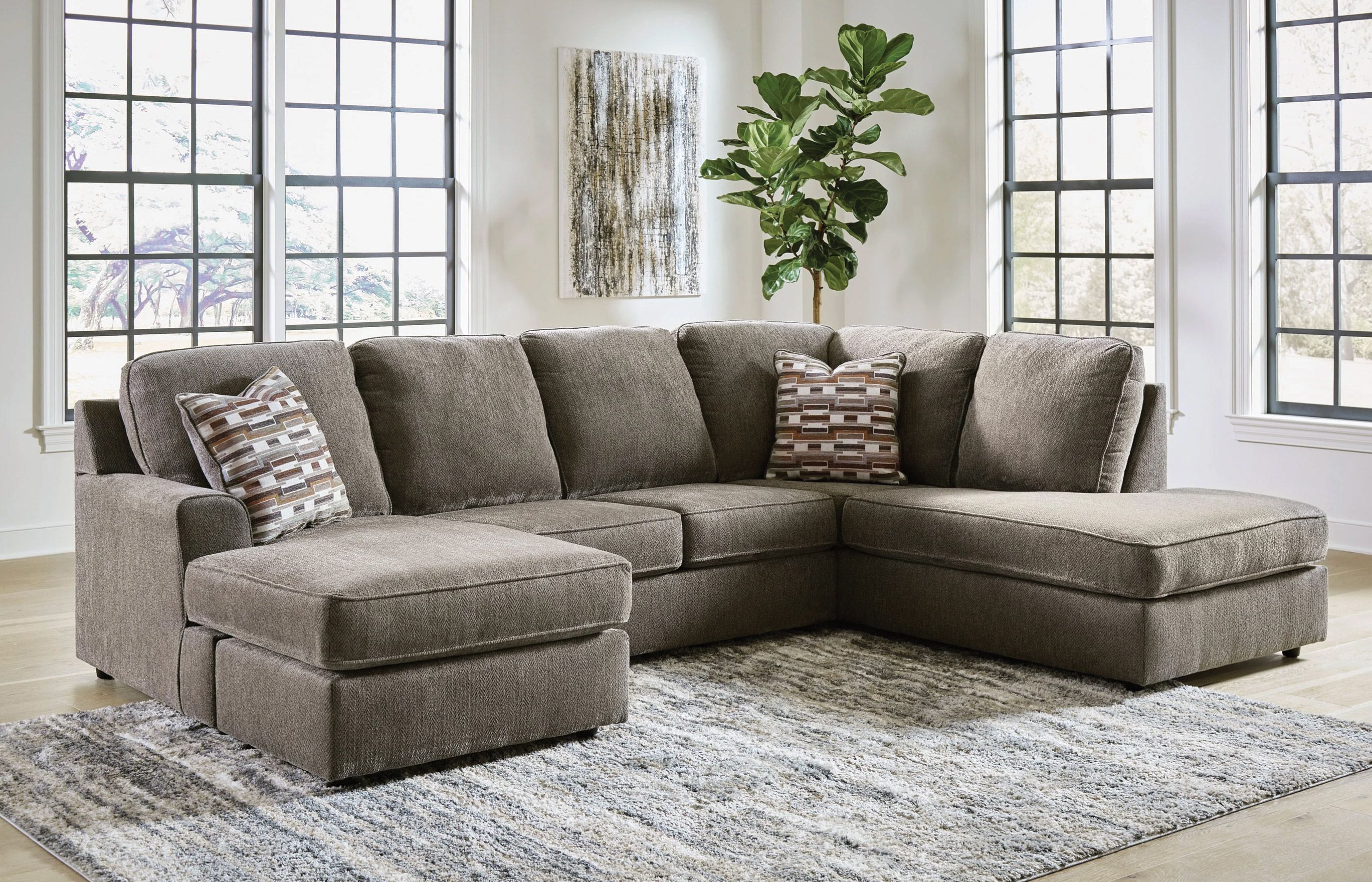 Comfortable Brown Sectional – Great Deal Premium Quality