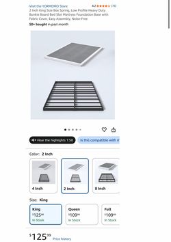 2 Inch King Size Box Spring, Low Profile