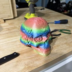 Rainbow skull decoration