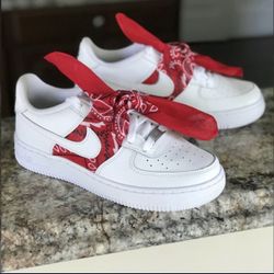 Custom Red Bandana Af1