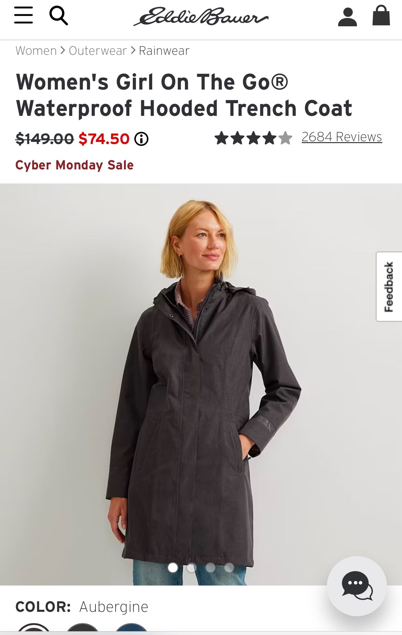 Eddie Bauer Women’s Waterproof Trench Coat