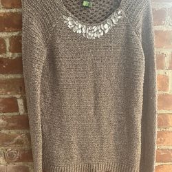 INC bedazzled collar sweater 