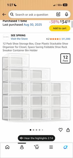 SEE SPRING 12-Pack Shoe Storage Boxes