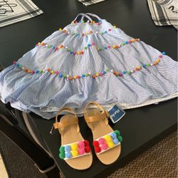 Tommy Bahama Size 7 girls dress and size 10 girl Sandlles