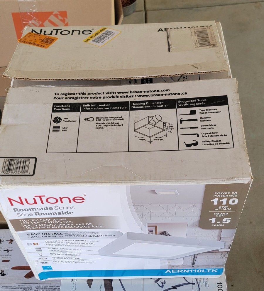 New Broan-NuTone
Roomside Decorative 110 CFM Ceiling Bathroom Exhaust Fan with Square LED Panel - $90