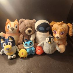 Plush Toy lot bluey bingo eve teddy bear build a bear paw patrol skye pokemon vaporeon happy feet