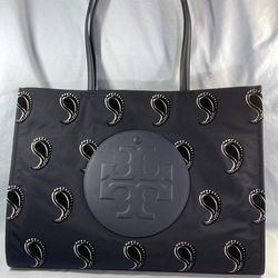Tory Burch New Ella Paisley Printed Tote NWT Blue Ret $280