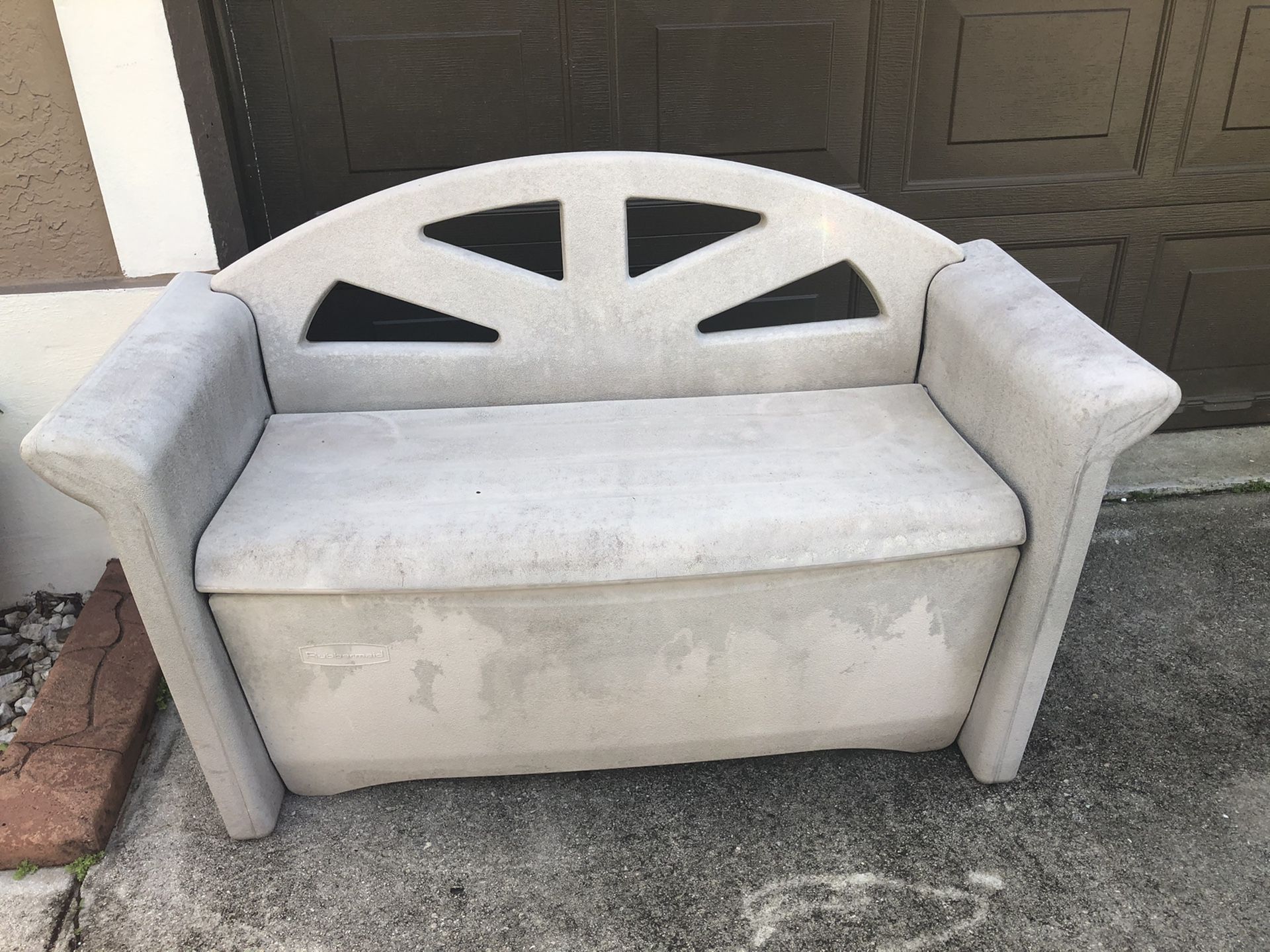 Outdoor resin storage bench deck box seat 54x24x32
