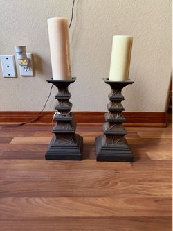 Vintage wooden candle holder