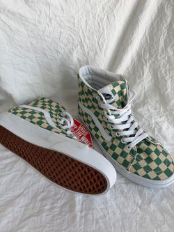 Vans Sk8-hi checkered light green