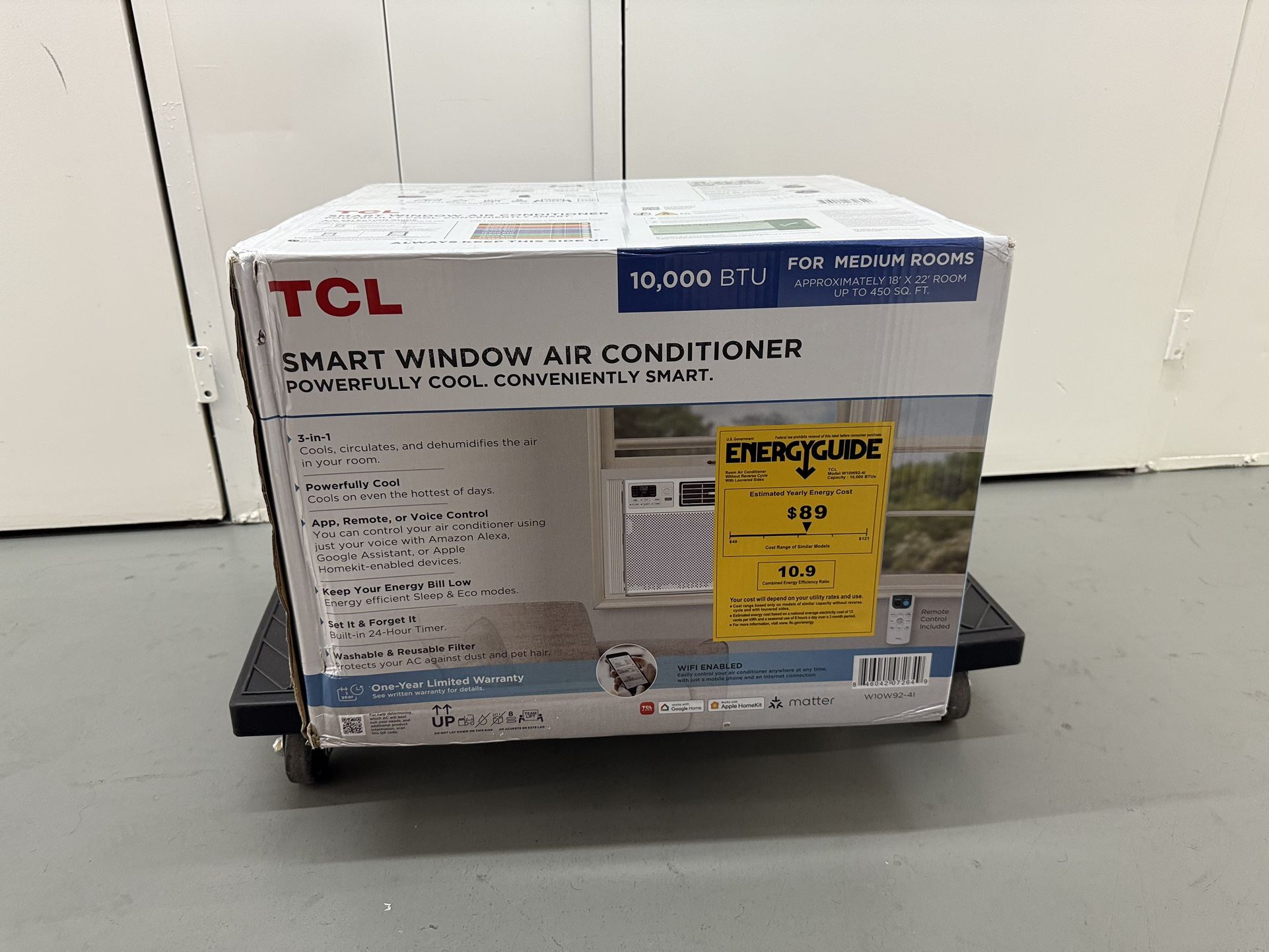 TCL 10k BTU Smart Window Air Conditioner, Fan & Dehumidifier. Works. With Alexa & Come With Remote Control