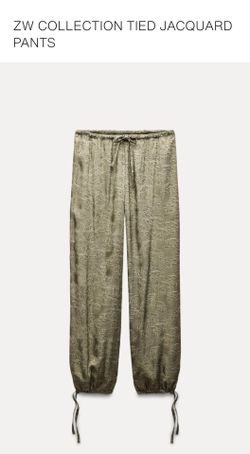 Zara ZW COLLECTION TIED JACQUARD PANTS