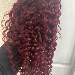 26” Red Tight Curl