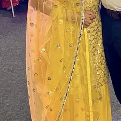 Yellow Sharara - Indian Clothing 