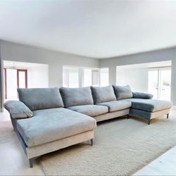 Gray Suede Sectional Couch