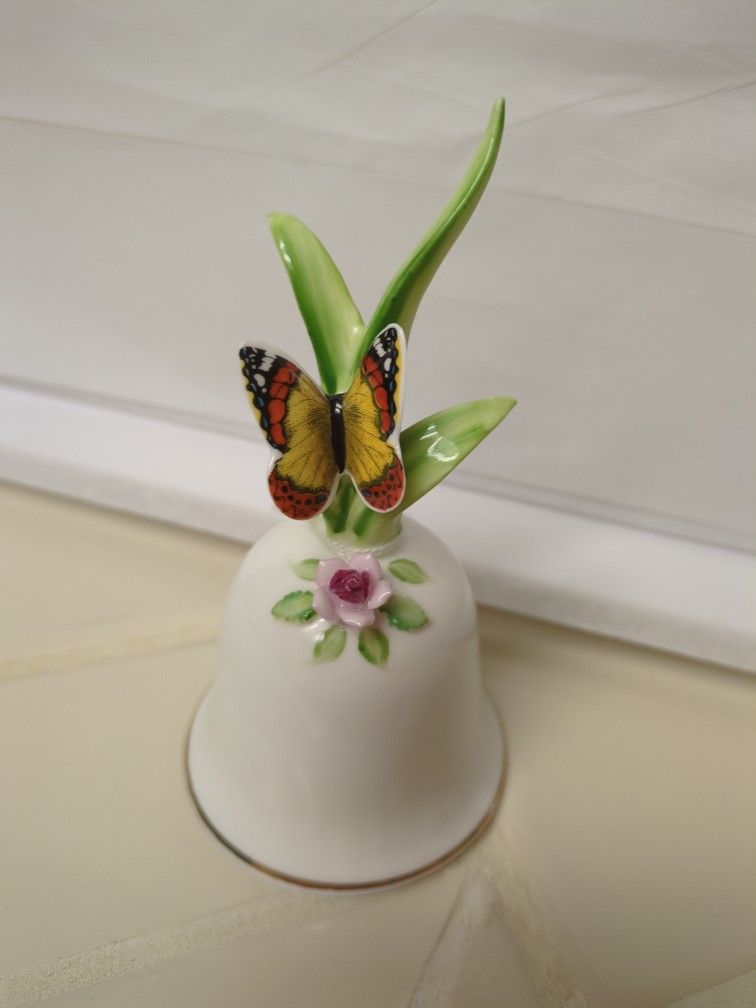 Vintage 1979 Bone China Butterfly Bell