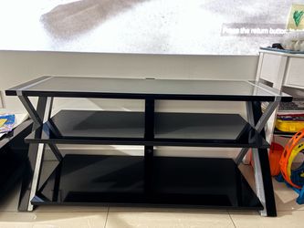 Living room furniture (black TV stand & center table)