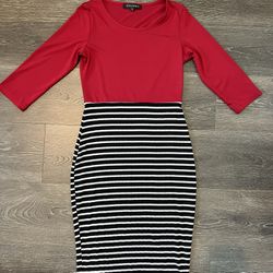 3/4 Sleeve Knee Length Pencil Skirt Dress Size Small