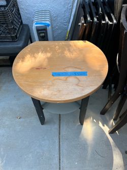 Wood Top Side Table with Lower Shelf
