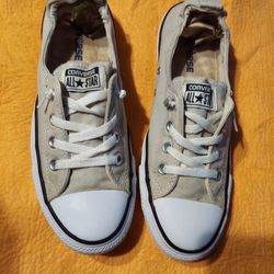 Converse  All Star,  Shoes,   Black Stripe. Size 10,  $8.00  