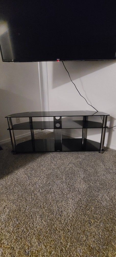 Black Glass 3 Tier TV Stand