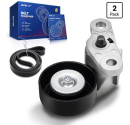 KAX AC Belt & Serpentine Belt Tensioner Kit for Chevy Silverado 1 for Chevy Tahoe/Suburban 2000-2008 & Cadillac Escalade 2002-2008 & GMC Yukon