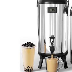 Insulated Beverage Dispenser 3.2 Gallon/12 L, Hot&Cold Water Dispenser with Spigot for Coffee Juice Tea Milk, Stainless Steel Drink Dispenser for Part