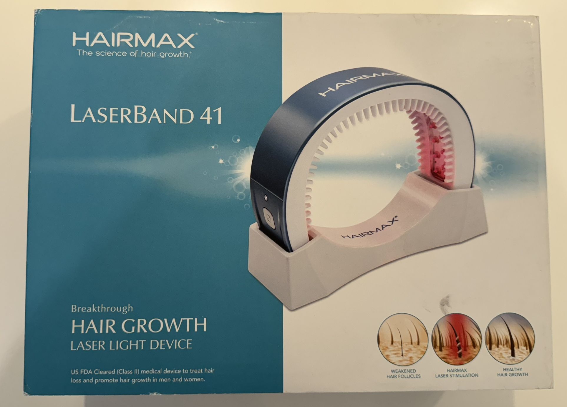 HairMax Laser Band 41 - (FDA Cleared) Hair Growth Device - Restores Natural Hair Cycle with Red Light Therapy