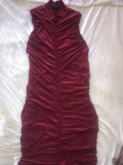 Long burgundy party dress