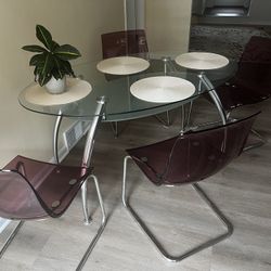 Kitchen  Glass Table And Chairs