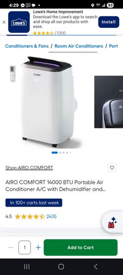 Airo Comfort 14000 BTU Portable Air Conditioner