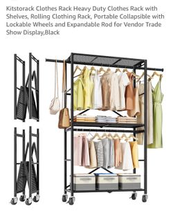 FOLDABLE ROLLING RACK wardrobe