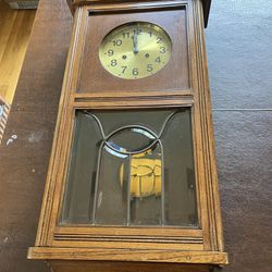 Antique Pendulum Wall Clock, Works Great
