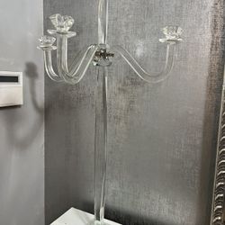 Two Glass Candelabra  