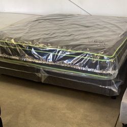 New King Size Mattress, Pillow Top Set With Metal Frame Included Free Delivery
