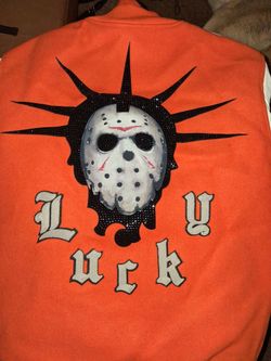 Lucky Orange Varsity Jacket Horror Graphic