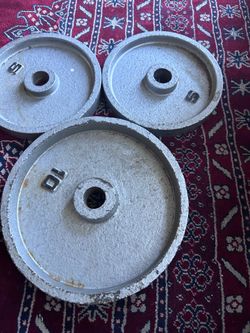 Cast Iron Weight Plates - 20lbs Total - 2x 5lb + 1x 10lb