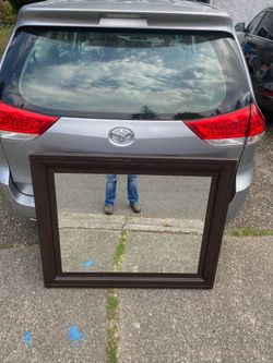 Large wood frame mirror