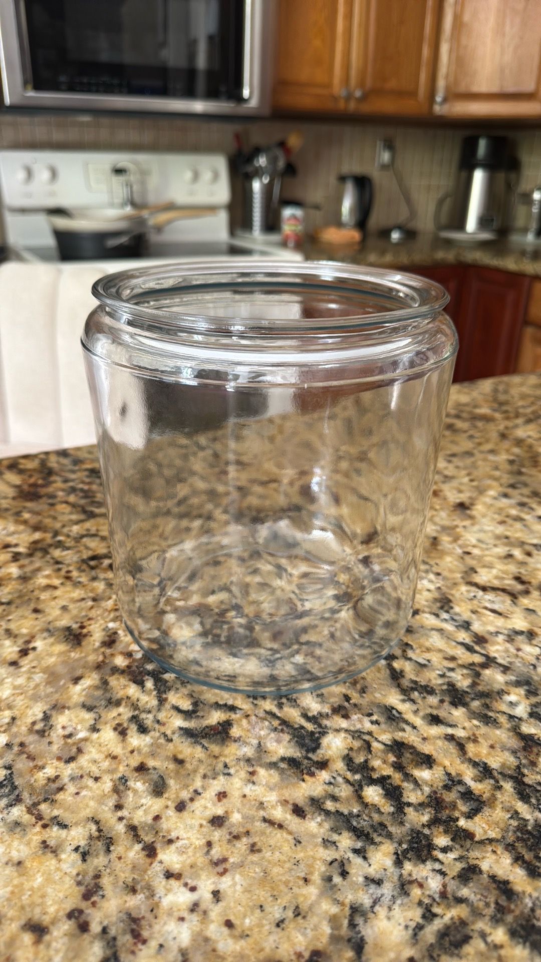 Anchor Hocking Heritage Hill 3 Quart Clear Glass Jar Canister NO LID 8"x7"